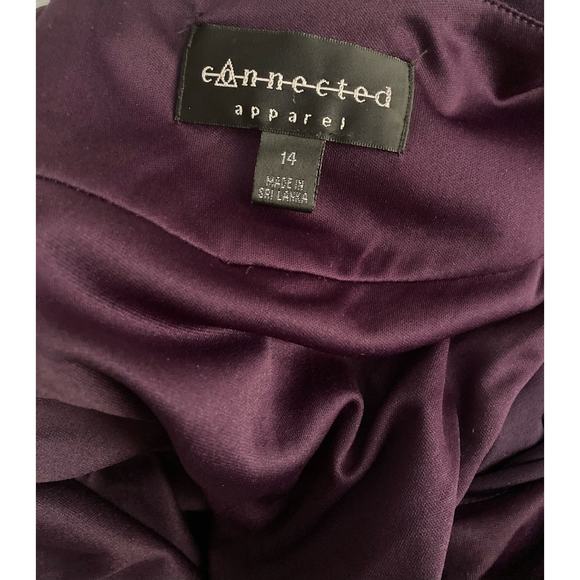 Connected Apparel Women's Dress Size 14 Purple Evening Ruched - Picture 6 of 7
